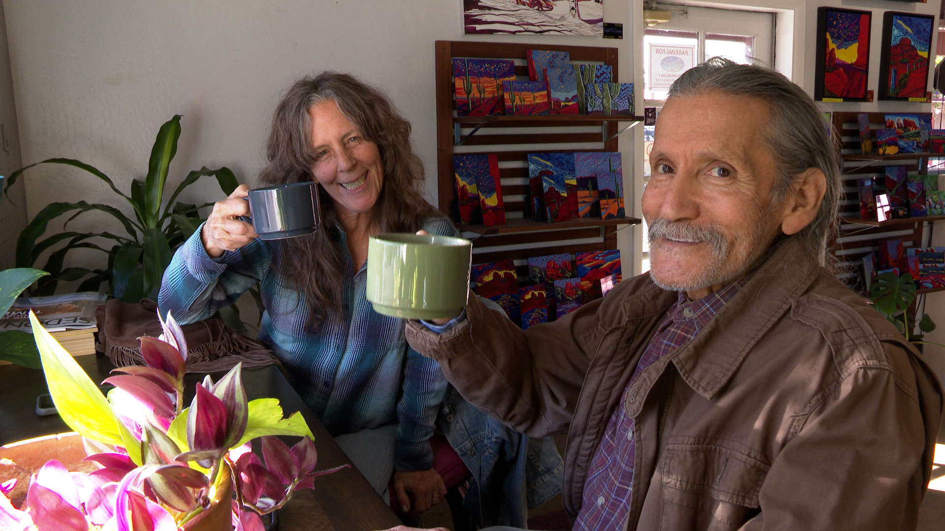 Guests enjoying coffee at Cuptown Sedona