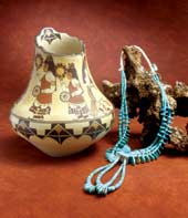 Native American pottery at Hoel's Indian Shop in Sedona, Arizona