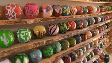 Display of handmade candles at Sedona Candle Gallery
